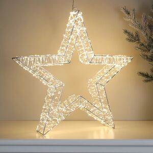Cветодиодная звезда Эльвия 50*8 см, 1200 теплых белых микро LED ламп, IP44 (Winter Deco, Россия). Артикул: 3060138