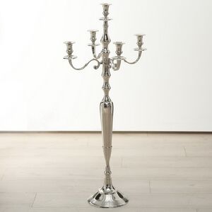 Подсвечник-канделябр на 5 свечей Victoria 105 см серебряный Boltze фото 1