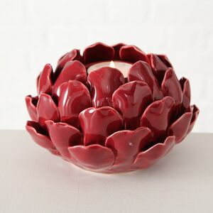 Керамический подсвечник Carciofo 9 см бордовый (Boltze, Германия). Артикул: 3102800-1