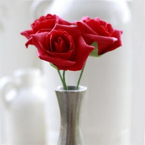 Искусственные розы для декора Lallita 18 см, 7 шт, алые Ideas4Seasons фото 2