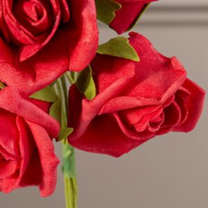 Искусственные розы для декора Lallita 18 см, 7 шт, алые Ideas4Seasons фото 4