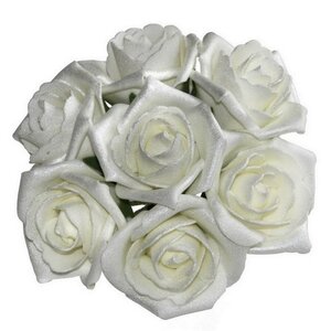 Искусственные розы для декора Lallita 18 см, 7 шт, жемчужные Ideas4Seasons фото 2