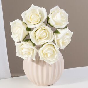 Искусственные розы для декора Lallita 18 см, 7 шт, жемчужные Ideas4Seasons фото 1