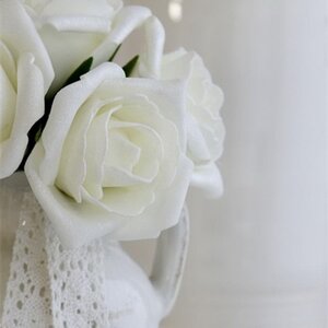 Искусственные розы для декора Lallita 18 см, 7 шт, жемчужные Ideas4Seasons фото 4