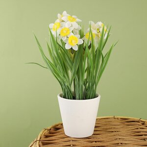 Искусственный цветок в горшке Bianche - Нарцисс 21 см Koopman фото 1