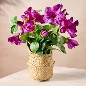 Искусственный цветок в горшке Петуния 35*20 см пурпурная