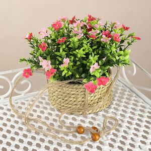 Искусственный цветок в кашпо Броваллия 18 см розовая Koopman (Купман) фото 2