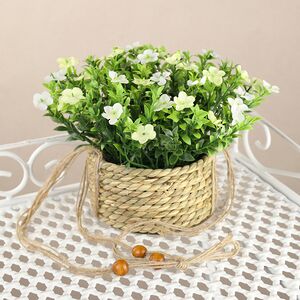 Искусственный цветок в кашпо Броваллия 18 см белая Koopman (Купман) фото 2