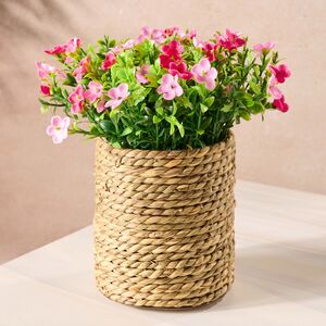 Искусственный цветок в кашпо Броваллия 20 см розовая