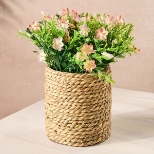 Искусственный цветок в кашпо Броваллия 20 см оранжевая