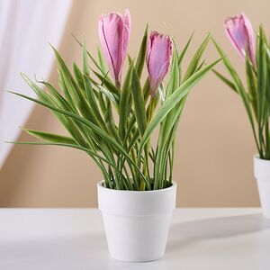 Искусственный цветок в горшке Стейнс: Крокус 21 см