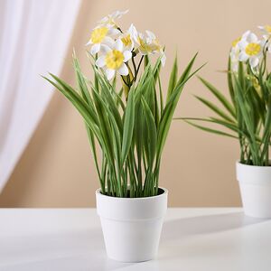 Искусственный цветок в горшке Стейнс: Нарцисс 21 см