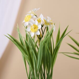 Искусственный цветок в горшке Стейнс: Нарцисс 21 см Koopman (Купман) фото 2
