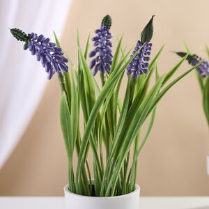 Искусственный цветок в горшке Стейнс: Мускари 21 см Koopman (Купман) фото 2