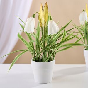 Искусственный цветок в горшке Стейнс: Подснежник 23 см