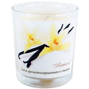 Ароматическая свеча в стакане Ваниль 8 см, 27 часов горения Омский Свечной фото 2