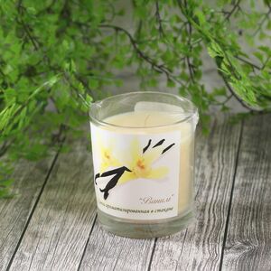 Ароматическая свеча в стакане Ваниль 8 см, 27 часов горения Омский Свечной фото 1