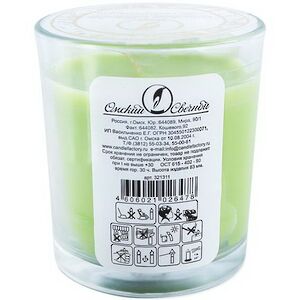 Ароматическая свеча в стакане Яблоко 8 см, 27 часов горения Омский Свечной фото 6