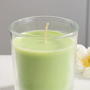 Ароматическая свеча в стакане Яблоко 8 см, 27 часов горения Омский Свечной фото 3