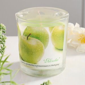 Ароматическая свеча в стакане Яблоко 8 см, 27 часов горения