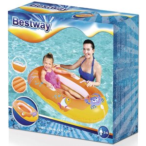 Детская надувная лодка Junior Raft - Крабики 119*79 см, оранжевая Bestway фото 4