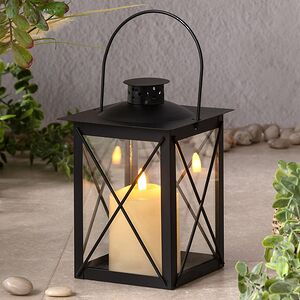 Декоративный подсвечник-фонарь Стюарт 20 см черный