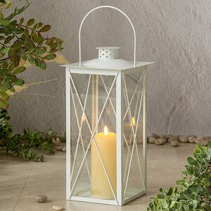 Декоративный подсвечник-фонарь Стюарт 36 см белый (Boltze, Германия). Артикул: 3550000