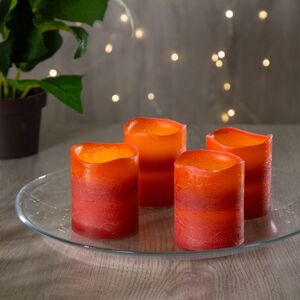 Набор светильников свечей на батарейках Праздничный вечер 6.5*5 см красный 4 шт (Edelman, Нидерланды). Артикул: 372649