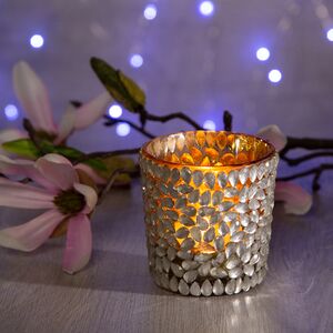 Подсвечник Бриллиантовые Лепестки 6*6 см, стекло (Kaemingk, Нидерланды). Артикул: 394895