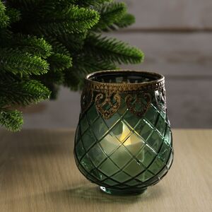 Стеклянный подсвечник Лейла 11 см зеленый (Hogewoning, Нидерланды). Артикул: 400130-040