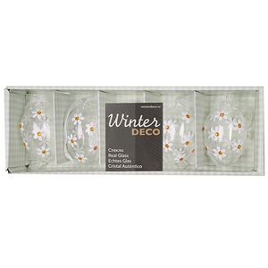 Декоративные пасхальные яйца - Летние Ромашки 6 см, 5 шт, стекло Winter Deco фото 3