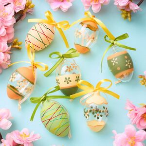 Декоративные пасхальные яйца Канале-Монтерано 7 см, 8 шт, стекло Winter Deco фото 2