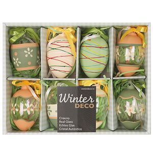 Декоративные пасхальные яйца Канале-Монтерано 7 см, 8 шт, стекло Winter Deco фото 3