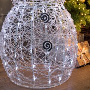 Светодиодная фигура Снеговик в черной шляпе 120 см, 240 холодных белых LED ламп, IP44 Winter Deco фото 4