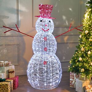 Светодиодная фигура Снеговик в красной шляпе 150 см, 300 холодных белых LED ламп, IP44 Winter Deco фото 5
