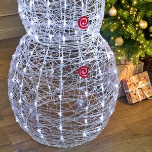 Светодиодная фигура Снеговик в красной шляпе 150 см, 300 холодных белых LED ламп, IP44 Winter Deco фото 4