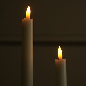 Столовые светодиодные свечи Homely Light 24 см кремовые, 2 шт, на батарейках, IP20 Winter Deco фото 4