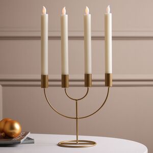 Столовые светодиодные свечи Эллингем 25 см кремовые, 4 шт, на батарейках, IP20 Winter Deco фото 3