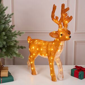 Светодиодный олень Норман 63 см, 80 теплых белых LED ламп, акрил, IP44