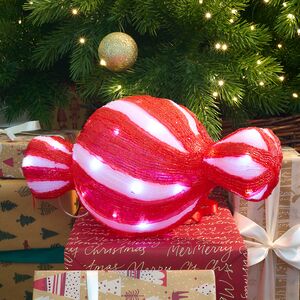 Светодиодная фигура Конфетка - Bonne Аnnee 40 см, 40 холодных белых LED ламп, акрил, IP44 (Winter Deco, Россия). Артикул: 4060449