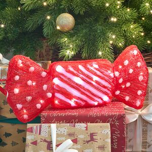 Светодиодная фигура Конфета в полоску - Bonne Аnnee 44 см, 40 холодных белых LED ламп, акрил, IP44 (Winter Deco, Россия). Артикул: 4060451