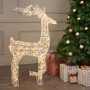 Светодиодный Олень Винсент 120 см, 150 теплых белых LED ламп, с холодным мерцанием, акрил, IP44