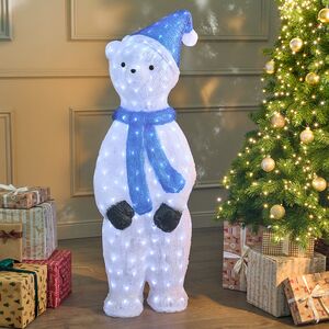 Светодиодная фигура Мишутка в синей шапочке 120 см, 240 холодных белых LED ламп, акрил, IP44