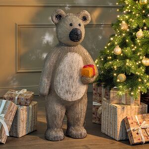 Светодиодная фигура Медведь с подарочком 90 см, 160 белых LED ламп, акрил, IP44 Winter Deco фото 7