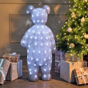 Светодиодная фигура Медведь с подарочком 90 см, 160 белых LED ламп, акрил, IP44 Winter Deco фото 3