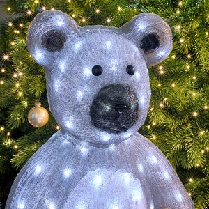Светодиодная фигура Медведь с подарочком 90 см, 160 белых LED ламп, акрил, IP44 Winter Deco фото 2