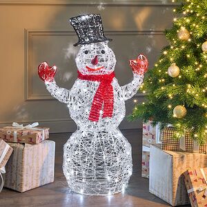 Светодиодная фигура Снеговик - Sciarpa Rossa 85 см, 160 холодных белых LED ламп, акрил, IP44
