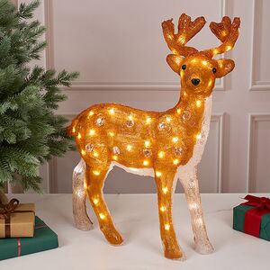 Светодиодный Олень Малыш Бакли 63 см, 80 теплых белых LED ламп, акрил, IP44, уцененный