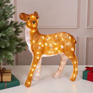Светодиодный Олень Малышка Лана 54 см, 70 теплых белых LED ламп, акрил, IP44