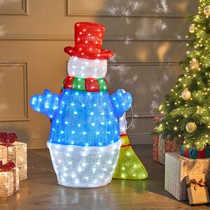 Светодиодная фигура Снеговик Марти 100 см, 300 холодных белых LED ламп, акрил, IP44 Winter Deco фото 5